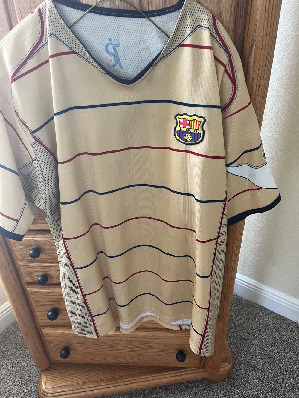 Men's  Barcelona Gold Short Sleeve Jersey